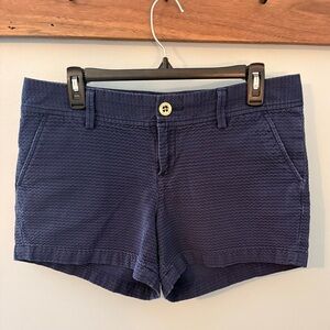 Lilly Pulitzer Navy Blue “Callahan” Shorts | Size 10 | Classic Cotton Seersucker
